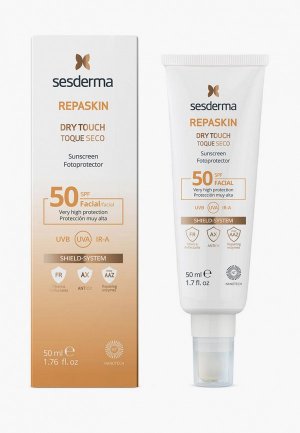 Крем солнцезащитный Sesderma с матовым эффектом для лица SPF50 REPASKIN DRY TOUCH, 50 мл. Цвет: белый