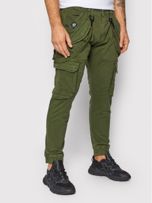 Тканевые брюки узкого кроя , зеленый Alpha Industries
