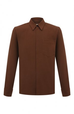 Шерстяная рубашка Dries Van Noten. Цвет: коричневый