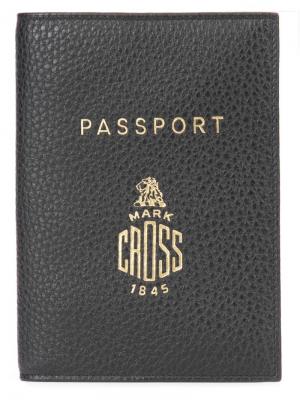 Обложка для паспорта с тисненым логотипом Mark Cross. Цвет: чёрный