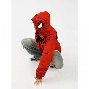 Худи , размер 56, красный Spider Man. Цвет: красный