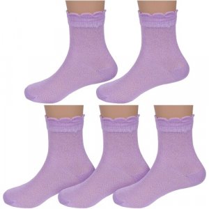 Носки 5 пар, размер 12-14, фиолетовый LorenzLine. Цвет: сиреневый/фиолетовый