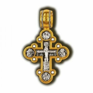 Крестик , серебро, 925 проба, золочение Amarin Jewelry
