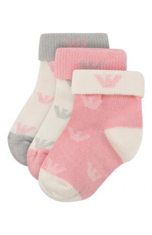 Комплект из трех пар носков Emporio Armani. Цвет: розовый