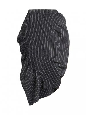 Асимметричная юбка миди в тонкую полоску , черный Issey Miyake