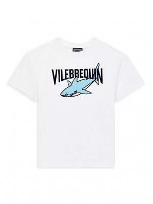 Футболка Little Boy's & с логотипом в виде акулы , цвет blanc Vilebrequin