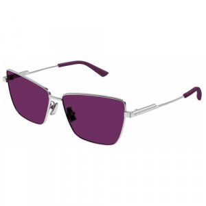 Солнцезащитные очки , серебряный Bottega Veneta. Цвет: черный