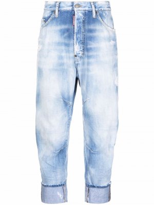 Зауженные джинсы с низким шаговым швом Dsquared2. Цвет: синий