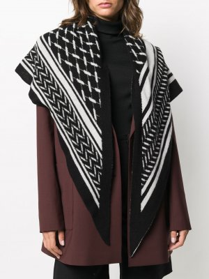 Двухцветный кашемировый платок Lala Berlin. Цвет: серый