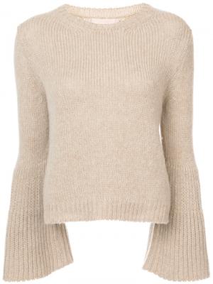 Flared sleeve cashmere jumper Brock Collection. Цвет: телесный