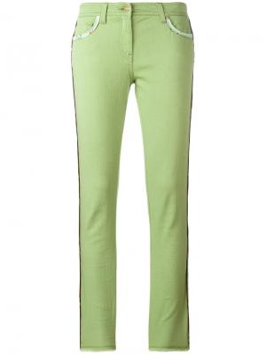 Укороченные джинсы с ремешком Etro. Цвет: зелёный