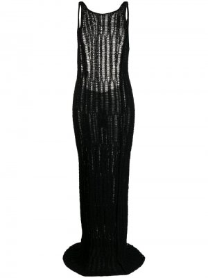 Длинное платье свободного кроя Eckhaus Latta. Цвет: черный