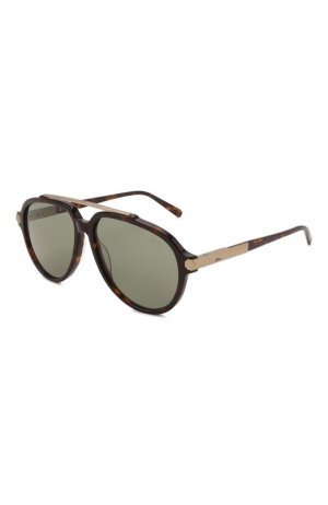 Солнцезащитные очки Brioni. Цвет: коричневый