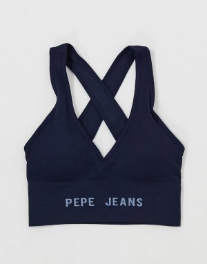Темно-синий укороченный топ-бюстгальтер Pepe Jeans
