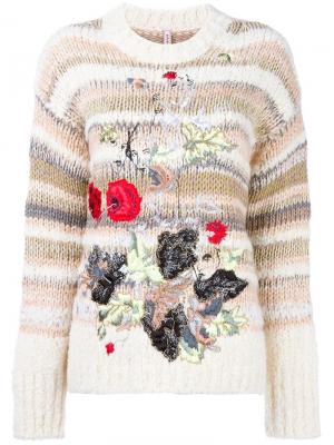 Floral embroidery chunky jumper Antonio Marras. Цвет: телесный