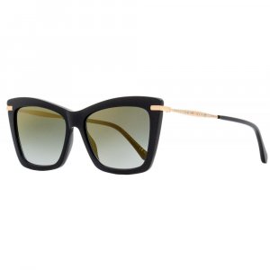 Women s Rectangular Sunglasses Sady 807FQ Black Gold 56mm Jimmy Choo