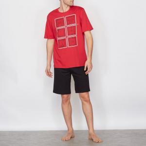 Пижама двухцветная с шортами ATHENA. Цвет: красный/ черный