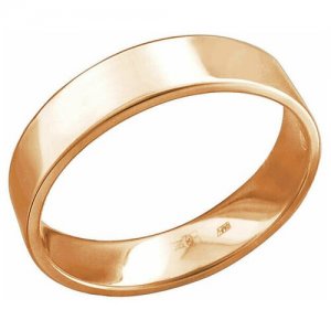 Кольцо обручальное , красное золото, 585 проба, размер 15 Эстет