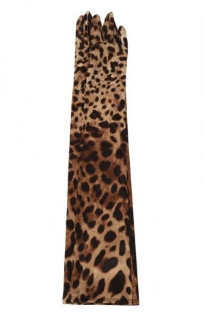 Шелковые перчатки Dolce & Gabbana. Цвет: леопардовый
