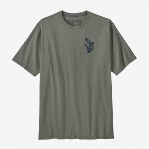 Мужская футболка Take a Stand Responsibili , цвет Upstream Steelhead: Sleet Green Patagonia