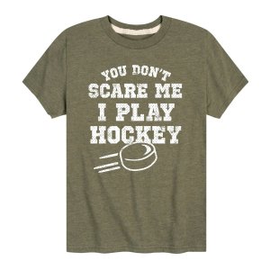 Хоккейная футболка с рисунком «Ты меня не пугаешь» для мальчиков 8–20 лет , зеленый Licensed Character
