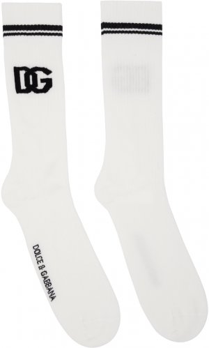 Белые носки с логотипом DG Dolce & Gabbana
