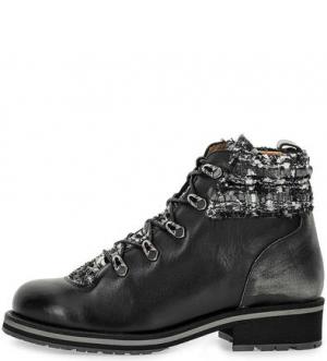 Черные кожаные ботинки на шнуровке Filipe Sousa. Цвет: черный