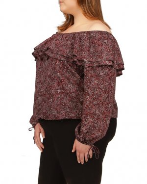 Топ Plus Size Pop Paisley Ruffle Michael Kors