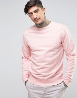 Классический свитер с круглым вырезом Edwin. Цвет: розовый