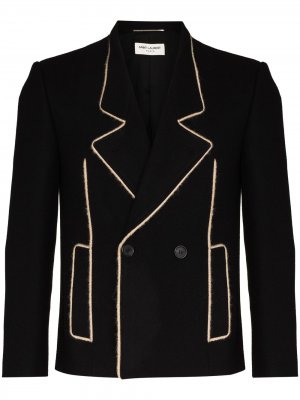 Пиджак Caban с контрастной окантовкой Saint Laurent. Цвет: черный