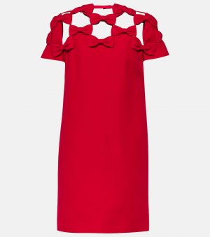Мини-платье из крепа от кутюр с бантом , красный Valentino
