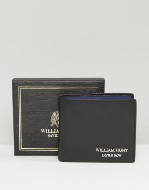 Синий кожаный бумажник William Hunt. Цвет: черный
