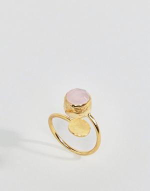 Кольцо с розовым кварцем Ottoman Hands. Цвет: золотой