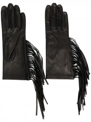 Перчатки с бахромой Manokhi. Цвет: черный