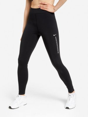 Легинсы женские Sportswear Swoosh, Черный Nike. Цвет: черный