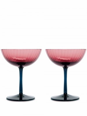 Набор из двух бокалов для шампанского La DoubleJ. Цвет: фиолетовый