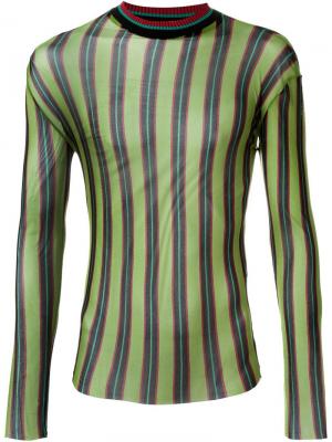 Прозрачный полосатый топ Jean Paul Gaultier Vintage. Цвет: зелёный