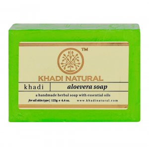 Натуральное мыло ручной работы с Алоэ вера: для увлажнения и восстановления кожи (125 г), Aloevera Soap Hand made, Khadi Natural
