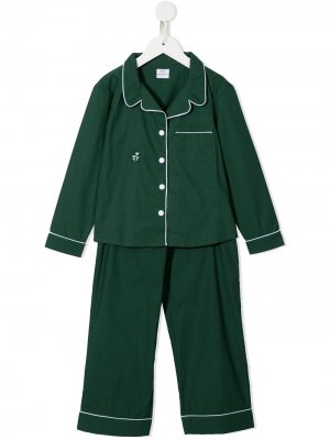 Пижамный комплект с вышитым логотипом Morgan Lane Mini. Цвет: зеленый