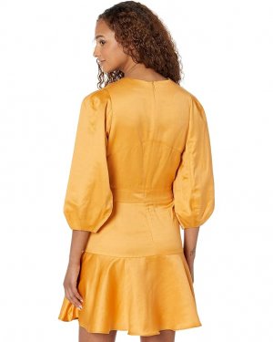 Платье Dorota Topstitch Detail Linen Mini Dress, цвет Dark Orange Ted Baker