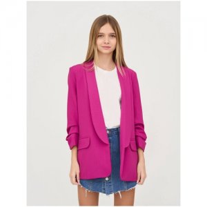 Пиджак для девочки Olya Stoff, школьный жакет подростковый Stoforandova. Цвет: розовый