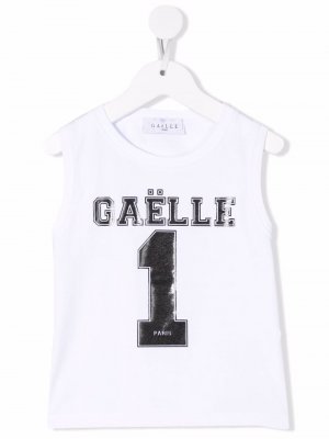 Logo-print sleeveless T-shirt Gaelle Paris Kids. Цвет: белый