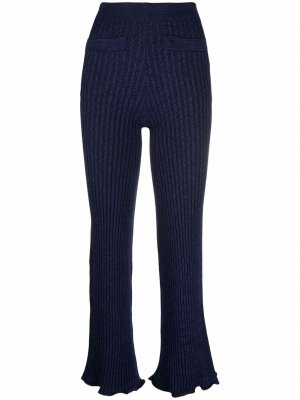 Расклешенные трикотажные брюки Paco Rabanne. Цвет: синий