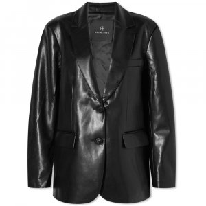 Классический пиджак Anine Bing из переработанной кожи, черный
