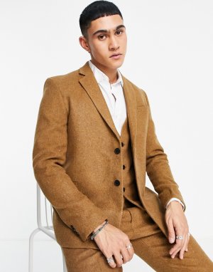 Пиджак свободного кроя из материала с добавлением шерсти -Коричневый цвет Bolongaro Trevor