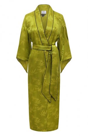 Платье-кимоно из вискозы и шелка Kleed Loungewear. Цвет: зелёный