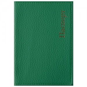 Обложка для паспорта Комфорт, кожзам, зеленый (мятный), тиснение золотом (254214) OfficeSpace