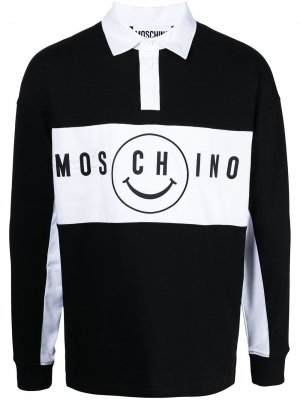 Рубашка поло с логотипом Moschino. Цвет: черный