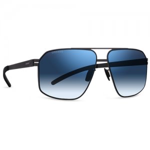Солнцезащитные очки Gresso, квадратные, с защитой от УФ, для мужчин, черный GRESSO. Цвет: синий