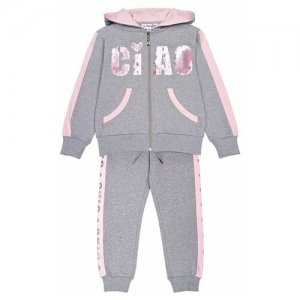 Спортивный костюм для девочки Ciao Kids collection CK1503 серого цвета 12 лет. Цвет: серый/розовый